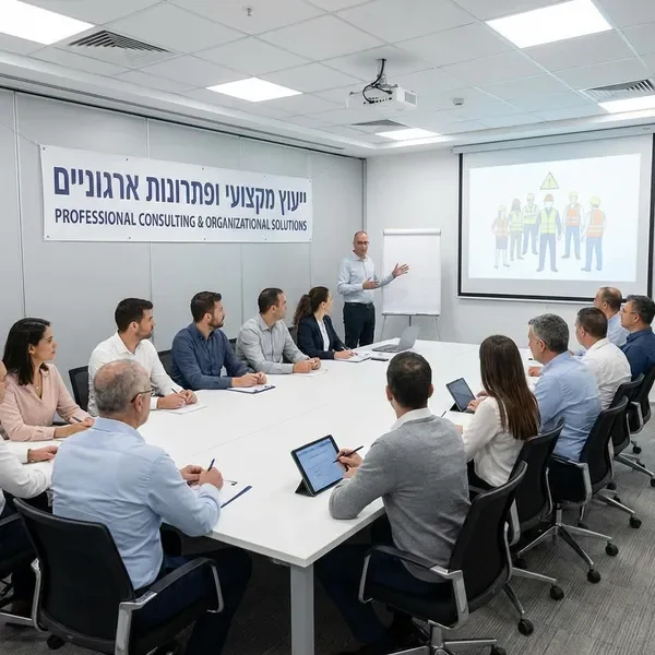 קבוצת משתתפים מגוונת בהדרכת בטיחות